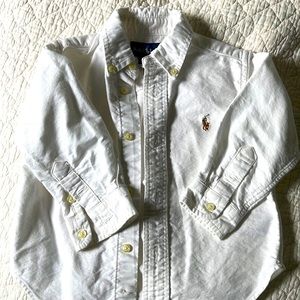 EUC Ralph Lauren white button down 18 mo